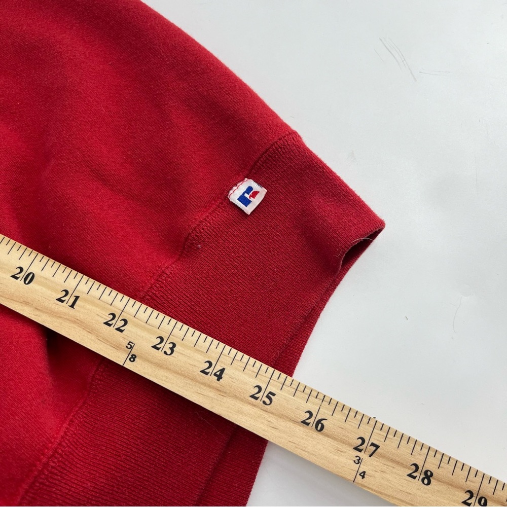 Vintage Russell Sweatshirt Men XL Red Crewneck 90s USA Kanye West Pullover Blank - Picture 6 of 11